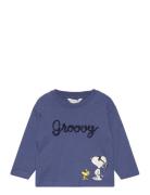 Snoopy Long-Sleeved T-Shirt Tops T-shirts Long-sleeved T-Skjorte Blue ...