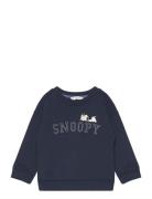 Snoopy Cotton Sweatshirt Tops Sweatshirts & Hoodies Sweatshirts Navy M...