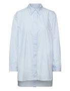Adwin - Solid Cotton Rd Tops Shirts Long-sleeved Blue Day Birger Et Mi...