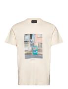 Cotton Jersey Frode Tokyo Diary Tee Tops T-Kortærmet Skjorte Cream Mad...