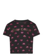 Luxe Crown Print Ss Boxy Tee Tops T-Kortærmet Skjorte Black Juicy Cout...