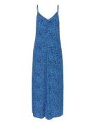 Eishagz P Slip Dress Knælang Kjole Blue Gestuz