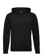 Jersey Hooded T-Shirt Tops Sweatshirts & Hoodies Hoodies Black Polo Ra...