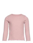 Long-Sleeved Knitted T-Shirt Tops T-shirts Long-sleeved T-Skjorte Pink...