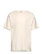 Pointelle Heart T-Shirt Tops T-Kortærmet Skjorte Cream Copenhagen Colo...