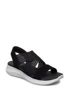 Womens Ultra Flex - Neon Star Flade Sandaler Black Skechers