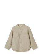 Flynn Linen Shirt Tops Shirts Long-sleeved Shirts Khaki Green Liewood