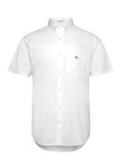 Reg Cotton Linen Ss Shirt Tops Shirts Short-sleeved White GANT