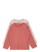Blouse Ls  Tops T-shirts Long-sleeved T-Skjorte Pink Minymo