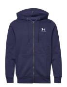 Ua Essential Fleece Fz Hood Sport Sweatshirts & Hoodies Hoodies Blue U...