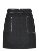 Paige Boucle Wool Blend Mini Skirt Kort Nederdel Black Malina