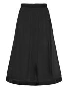 Hayden Pleated Wide Organza Midi Skirt Knælang Nederdel Black Malina