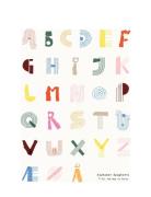 Alphabet Spaghetti Dk, Multi-Colour - 50X70 Home Kids Decor Posters & ...