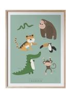 I Djungeln Home Kids Decor Posters & Frames Posters Green Kunskapstavl...