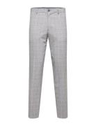 Slhslim-Liam Lt Grey Chk Trs Flex B Bottoms Trousers Formal Grey Selec...