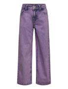 Nlfoverdizza Dnm Hw Wide Pant Bottoms Jeans Wide Jeans Purple LMTD
