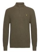 Ribbed Quarter Zip Jumper Tops Knitwear Half Zip Jumpers Green Lyle & ...