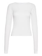 Seamless Soft Rib Long Sleeve Sport T-shirts & Tops Long-sleeved White...