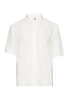 Vis Regular Shirt Ss Tops Shirts Short-sleeved White Tommy Hilfiger