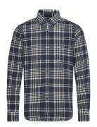 Ls Heavy Flannel Check Designers Shirts Casual Navy Timberland