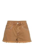 Heidi Studded Shorts Bottoms Shorts Denim Shorts Brown AllSaints