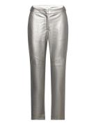 Vipen Rw Coated Pu Pant Bottoms Trousers Leather Leggings-Bukser Silve...