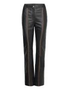 Leather Slim Pants Bottoms Trousers Leather Leggings-Bukser Black REMA...