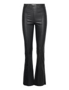 Stretch Leather Pants Bottoms Trousers Leather Leggings-Bukser Black R...