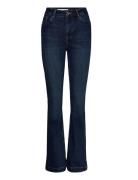 Pzbecca Uhw Bootcut Leg Full Length Bottoms Jeans Flares Blue Pulz Jea...
