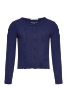 Cropped Rib Jacket Tops Knitwear Cardigans Blue Tom Tailor