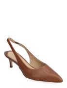 Lolah Burnished Leather Slingback Pump Shoes Heels Pumps Sling Backs B...