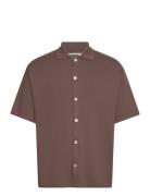 Wbbanks Vase Knit Designers Shirts Short-sleeved Brown Woodbird