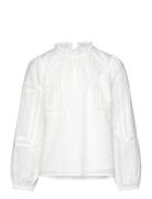 Embroidered Blouse Tops Blouses & Tunics White Mango