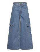 Trousers Bottoms Jeans Wide Jeans Blue United Colors Of Benetton