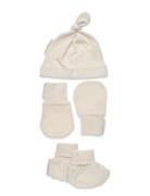 Baby Acc Set Accessories Headwear Hats Beanie Cream Geggamoja