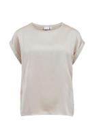 Viellette S/S Satin Top - Noos Tops T-shirts & Tops Short-sleeved Crea...