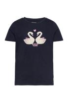 Printed T-Shirt Tops T-Kortærmet Skjorte Navy Tom Tailor