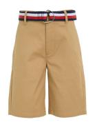 Woven Belted Shorts Bottoms Shorts Beige Tommy Hilfiger