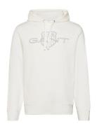 Logo Hoodie Tops Sweatshirts & Hoodies Hoodies White GANT