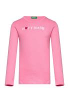 T-Shirt L/S Tops T-shirts Long-sleeved T-Skjorte Pink United Colors Of...