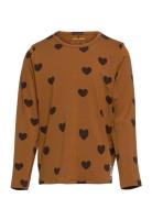 Basic Hearts Ls Tee Tencel™ Tops T-shirts Long-sleeved T-Skjorte Brown...
