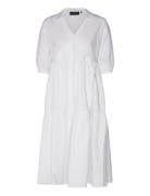 Adina Organic Cotton Seersucker Dress Knælang Kjole White Lexington Cl...