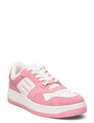 Tjw Retro Basket Washed Suede Low-top Sneakers Pink Tommy Hilfiger
