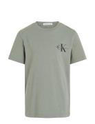 Chest Monogram T-Shirt Tops T-Kortærmet Skjorte Green Calvin Klein