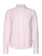 Reg Linen Stripe Shirt Tops Shirts Long-sleeved Pink GANT