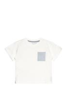 Printed Pocket T-Shirt Tops T-Kortærmet Skjorte White Mango