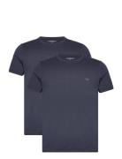 Men's Knit 2Pack T-Shirt Tops T-Kortærmet Skjorte Blue Emporio Armani