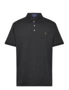 Pima Polo-Ssl-Knt Tops Polos Short-sleeved Black Polo Ralph Lauren