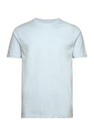 Mens Stretch Crew Neck Tee S/S Tops T-Kortærmet Skjorte Blue Lindbergh