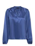 Lr-Dakota Tops Blouses Long-sleeved Blue Levete Room